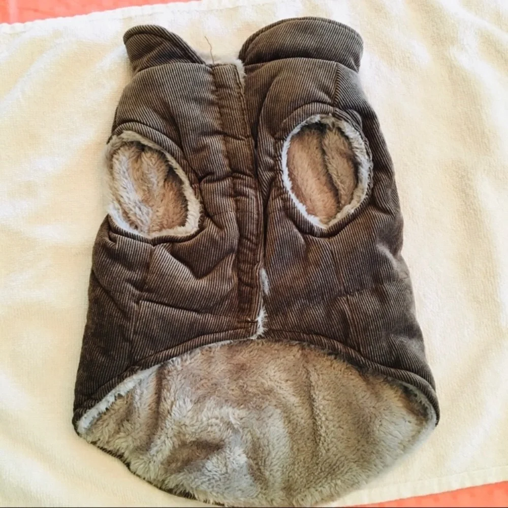 DOG JACKET CORDUROY SHERPA LIKE LINING!